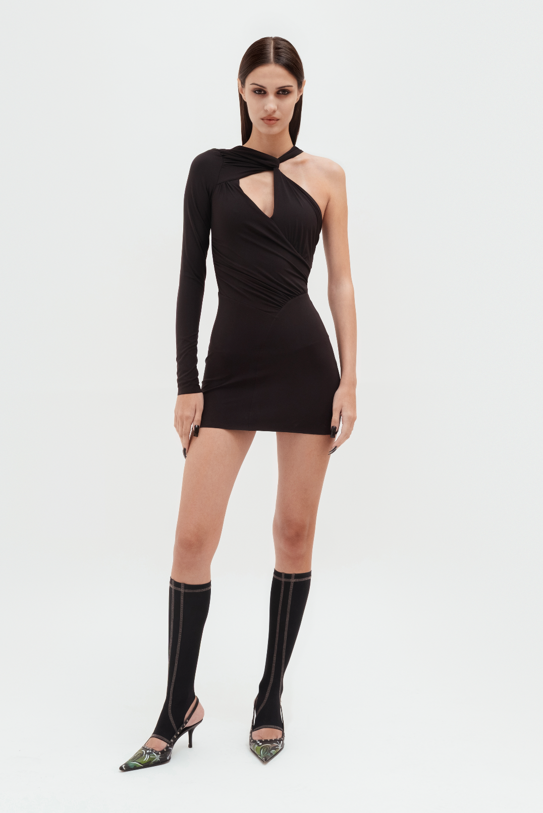Asymmetric Draped Mini Dress sandasimona Asymmetric Draped Mini Dress sandasimona