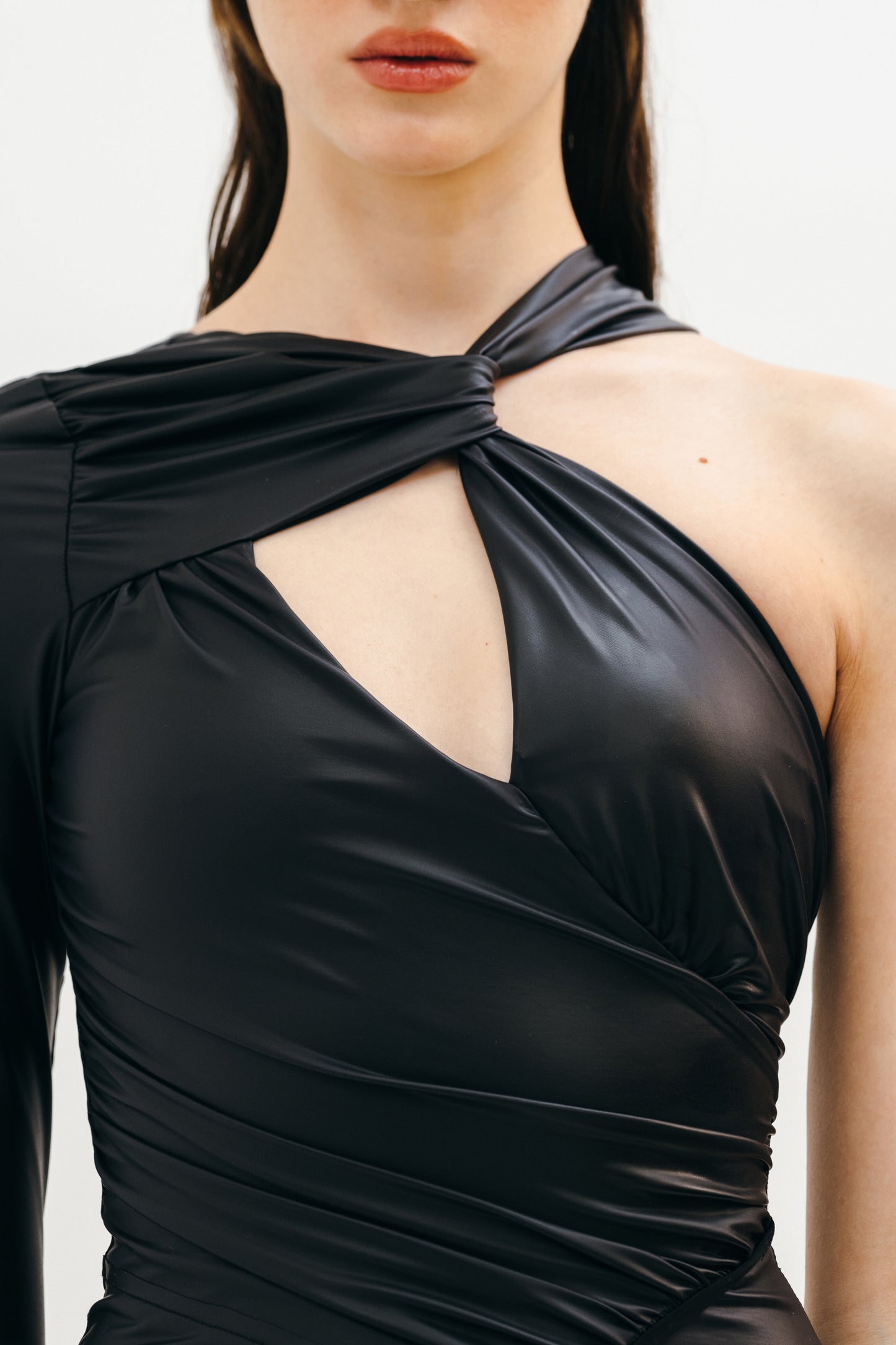 Mini Coated Black Dress